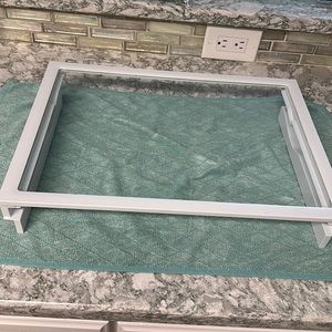 Whirlpool Replacement Glass Shelf w/bin holder sides